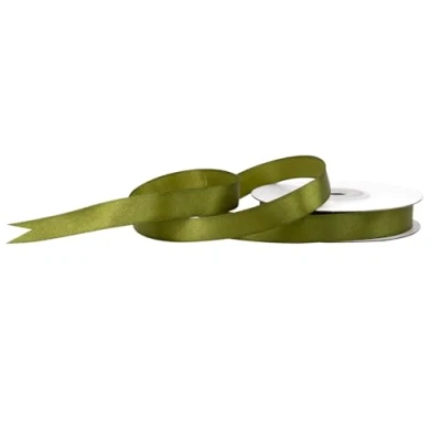 Abbildung von Satinband 12mm x 25m Rolle FARBAUSWAHL in 3/6/12/18/25/38/50/75/100mm farbecht &amp; waschbar Schleifenband für Hochzeit Geschenkband zum Verpacken Dekorieren Basteln Olivgrün