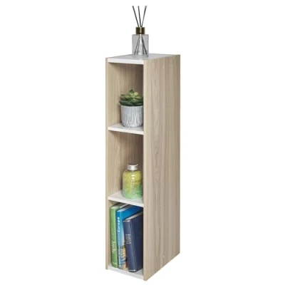 Abbildung von Iris Ohyama Platzsparendes Regal, Schlank, 3 Ebenen, Hellbraun, Verstellbar, Modular, Für Wohnzimmer, Homeoffice, Schlafzimmer, Organisation, Bücher, CD, Dekor, Einfache Montage, UB 9020