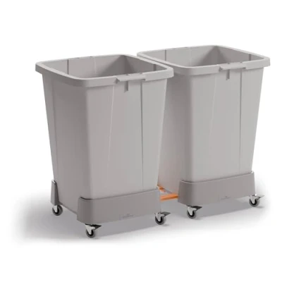Abbildung von Durable Rollwagen für Mülleimer DURABIN 90 L, Rolluntersatz aus recycl. PP, verkettbar, graphit, 334137