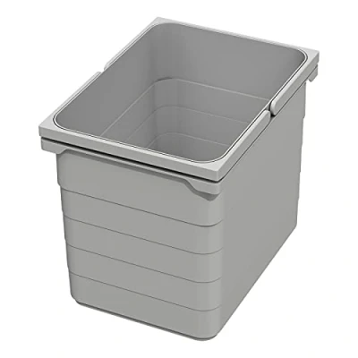 Abbildung von SO TECH® Mülleimer eins2vier Abfallsammler Höhe: 250 mm, Volumen 15 Liter 306 x 230 mm alugrau 5078