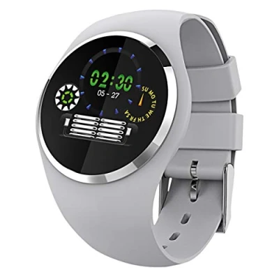 Abbildung von Fitness Tracker mit Herzfrequenz Blutdruck Schlaf Schritte Farbdisplay Animation Smartwatch Armband Uhr 9703 4 Grau