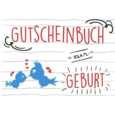 Abbildung von Gutscheinbuch zur Geburt: Blanko Gutscheinheft für frischgebackene Eltern, mit Vorlagen zum Selbstausfüllen