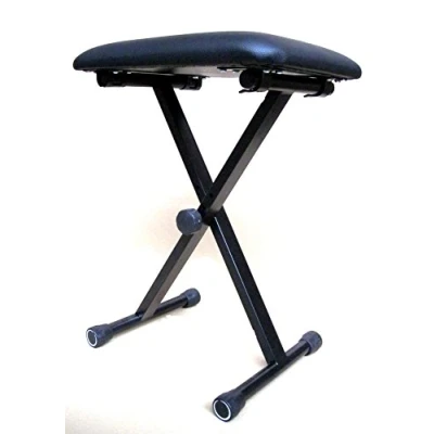 Abbildung von MSA KEYBOARDBANK KLAVIERHOCKER Sitz PIANOSTUHL HÖHENVERSTELLBAR bis 52cm ZUSAMMENKLAPPBAR Kunstleder SCHWARZ KB4