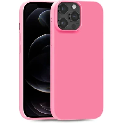 Abbildung von MyGadget Hülle kompatibel mit iPhone 12 Pro Max robuste Handyhülle TPU Case Slim Silikonhülle Back Cover Kratzfest Schutzhülle matt Rosa