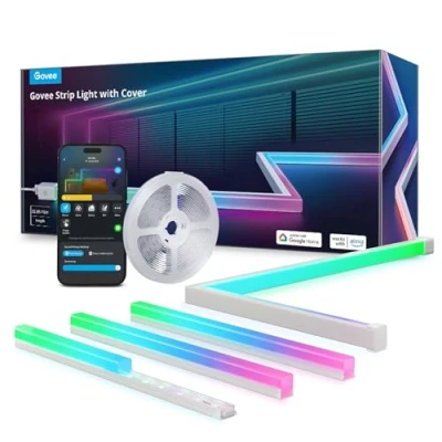 Abbildung von Govee RGBIC LED Strip mit Profil,10M Smart Streifen Kompatibel Alexa &amp; Google Assistant, 64 Szenenmodi, APP Steuerung, Schiene Leisten für Schlafzimmer, Sockelleisten, Kabinett,