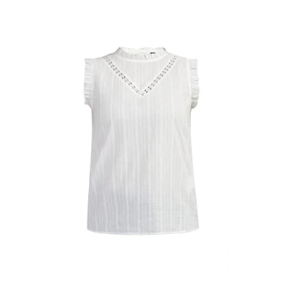 Abbildung von DREIMASTER Vintage Damen Blusentop M / Off White 100% Baumwolle