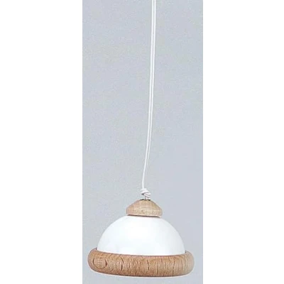 Abbildung von H&auml;ngelampe wei&szlig; mit Holzrand f&uuml;r Puppenhaus, klein, 40 mm