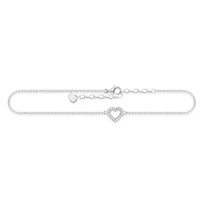 Abbildung von THOMAS SABO Fußkette Herz, AK0007 051 14 L27V, mit Zirkonia (synth)