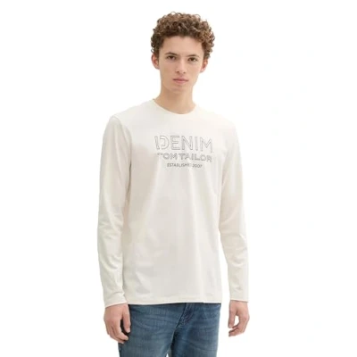 Abbildung von TOM Tailor Denim Langarm Langarmshirt, Herren, Größe: Small, Gardenia white