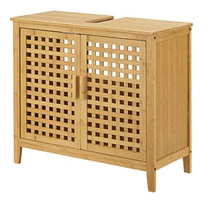 Abbildung von en.casa Waschbeckenunterschrank »Ingarsmö« 2 Türe 60 x 67 30 cm Bambus Natur