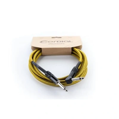 Abbildung von CORDIAL ECL EI3PR tweed YE Kabel Gitarre jack recht/abgewinkelt 3 m gelb