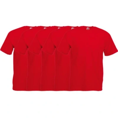 Abbildung von Fruit of the Loom Original T Rundhals Shirt F140 5er Pack Gr. M, Red