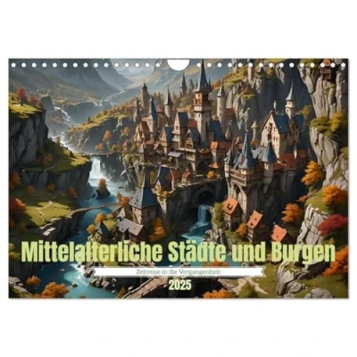 Abbildung von Mittelalterliche Städte und Burgen (Wandkalender 2025 DIN A4 quer), CALVENDO Monatskalender