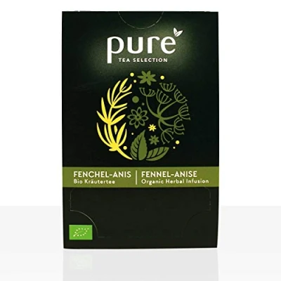 Abbildung von Pure Tea Selection Fenchel Anis Bio Kräutertee 100 % zertifiziert 100% natürliche Zutaten 25 Teebeutel aus Maisstärke gewebt und industriell kompostierbar x 2,5g