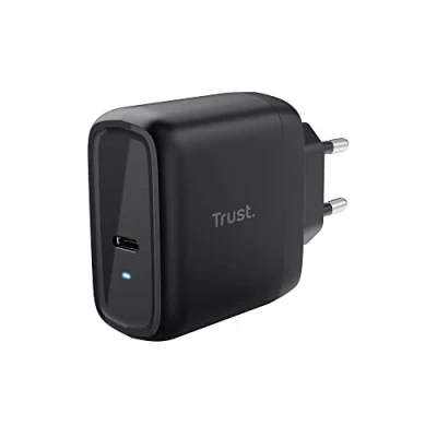 Abbildung von Trust Maxo USB C Ladegerät 65W, 75% Recycelten Materialien, Schnellladegerät Stecker mit Ladekabel 2m, Netzteil für iPhone, iPad, Samsung Galaxy, Steam Deck, Smartphones, Tablets, Laptops
