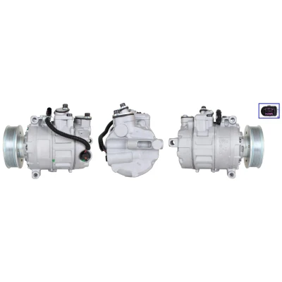 Abbildung von LUCAS ACP01180 Kompressor PAG 46 R 134a mit Dichtungen VOLKSWAGEN: Touareg I, PORSCHE: Cayenne, AUDI: Q7