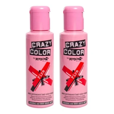 Abbildung von Renbow Crazy Color Semi permanente Haarfarbe Creme 2 X Fire 100 ml
