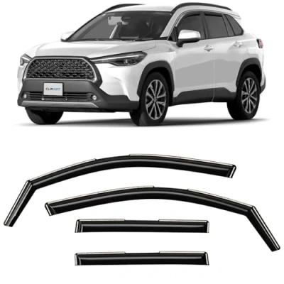 Abbildung von CLIM ART Windabweiser für/kompatible mit Toyota Corolla Cross 2022 2025 Integrierte Regenabweiser Autofenster Sonnen &amp;Regenschutz Einfache Montage Garantie 4 Set