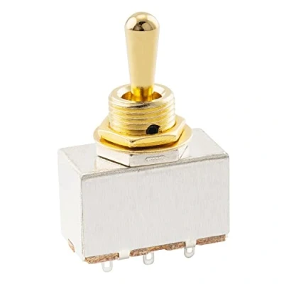 Abbildung von Musiclily Pro 3 Weg Vollmetall Geschlossen Typ Toggle Switch Pickup Wahlschalter für E Gitarre, Gold