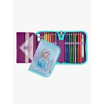 Abbildung von Scooli Frozen Gefülltes Schüleretui Komplettes Etui mit hochwertigen Stiften und mehr All in One Schuletui Praktisch Für die Schule Mädchen ab 6 Jahren