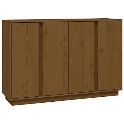 Abbildung von vidaXL Sideboard Schrank Anrichte Beistellschrank Kommode Mehrzweckschrank Standschrank Wohnzimmerschrank Honigbraun 120x35x80cm Massivholz Kiefer