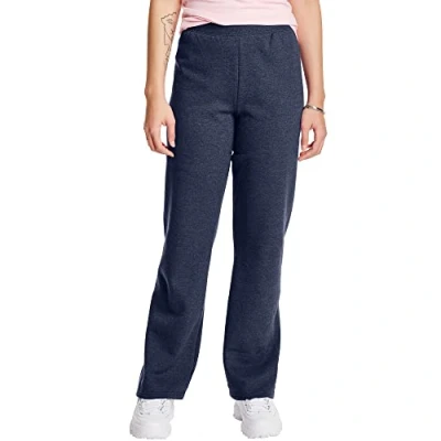 Abbildung von Hanes EcoSmart Petite Damen Sweatpants mit offenem Beinabschluss, Marineblau meliert, Größe M, Marineblau, M