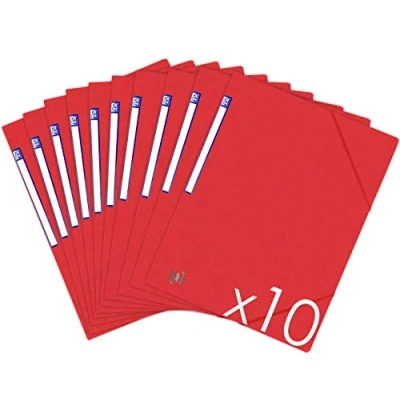 Abbildung von Oxford TopFile+ Sammelmappen, Karton, ohne Klappen, mit Gummizug, Format A4, Rot, 10 Stück