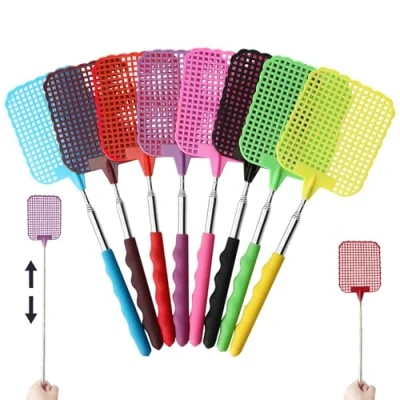 Abbildung von Fliegenklatsche Fly Swatter Pack of 8,Extendable Swatter,Manual Extendable Catcher,mit Stark Teleskop Griffürfür Fliegen und Insekten Abzuwehren