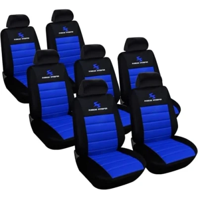 Abbildung von WOLTU AS7256 7 7er Sitzbezüge Auto Einzelsitzbezug universal Größe, Komplettset, blau