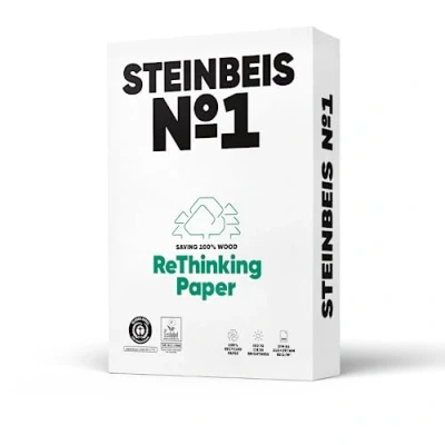Abbildung von Steinbeis Drucker und Kopierpapier No 1 Classic White 80g/m² DIN A4 2500 Blatt 100% Recycling