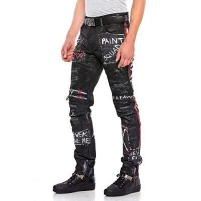 Abbildung von Cipo &amp; Baxx Jeans Straight Leg, Herren, Größe: 34x34, Black