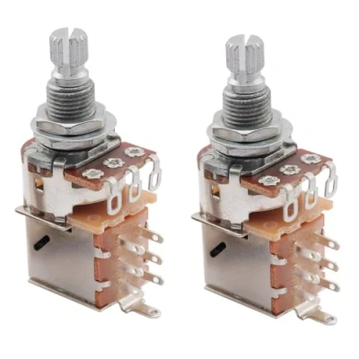 Abbildung von Musiclily Metrische A500K Push Pull Potentionmeter Audio Taper Poti für E Gitarre Bass(2 Stück)