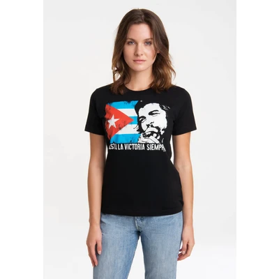Abbildung von Logoshirt CHE Guevara Cuban FLAG Tshirt print, Damen, Größe: Large, Schwarz