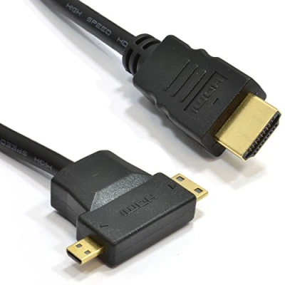 Abbildung von HDMI A Zum Mikro D &amp; Mini C Multi Verwendung Androids Tablets Kabel 1 m [1 Meter/1m]