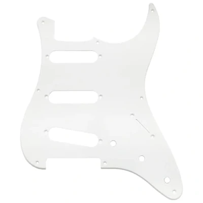 Abbildung von Musiclily Pro 8 Löcher Strat Pickguard Gitarren Schlagbrett für MIJ Fender Japan 57 Vintage Style Stratocaster,1 lagig Weiß