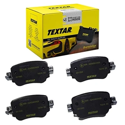 Abbildung von TEXTAR 2511003 Bremsbelagsatz nicht für Verschleißwarnanzeiger vorbereitet mit Bremssattelschrauben AUDI: Q3, VOLKSWAGEN: Sharan II, SEAT: Alhambra II