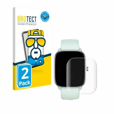 Abbildung von BROTECT 2 Stück Full Cover Schutzfolie für Huami Amazfit GTS 4 Mini Screen Displayschutz Folie [3D Curved, Anti Fingerprint, Kristall Klar]