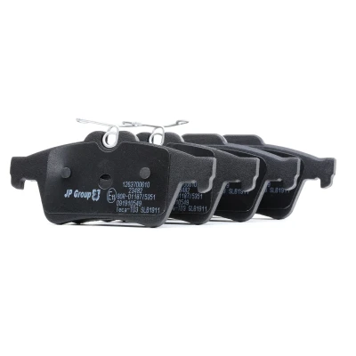 Abbildung von JP GROUP 1263700610 Bremsbelagsatz Hinterachse exkl. Verschleißwarnkontakt FORD: Focus 2 Schrägheck, C Max, Kombi, OPEL: Vectra Limousine