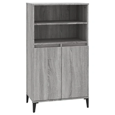 Abbildung von vidaXL Highboard Sideboard Schrank Kommode Anrichte Beistellschrank Mehrzweckschrank Hochschrank Standschrank Grau Sonoma 60x36x110cm Holzwerkstoff