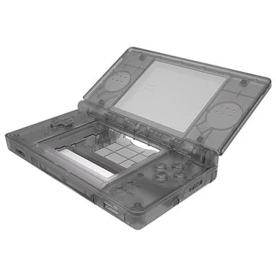 Abbildung von eXtremeRate Ersatz Gehäuse Case für Nintendo DS Lite NDSL, Voll Hülle&amp;Knöpfen&amp;Screen Protector Shell Zubehör Handheld Spielekonsole(Transparent Schwarz)KEIN Console