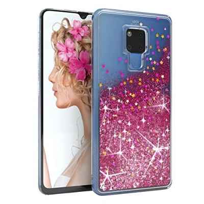 Abbildung von EAZY CASE Hülle kompatibel mit Huawei Mate 20 X/Mate X 5G Schutzhülle Flüssig Glitzer, Handyhülle, Schutzhülle, Cover Glitter Flüssigkeit, TPU/Silikon, Transparent/Durchsichtig, Pink