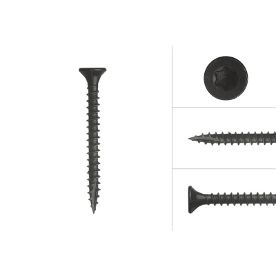 Abbildung von Fassadenschrauben verzinkt Schwarz 4 x 40 mm Torx 20 100 Stück