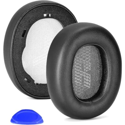 Abbildung von Live 650 BTNC E65BTNC Ohrpolster aus Memory Schaum, Ersatz kompatibel mit JBL E65 / Duet NC/Live 650BTNC 660 Kopfhörern (schwarz)