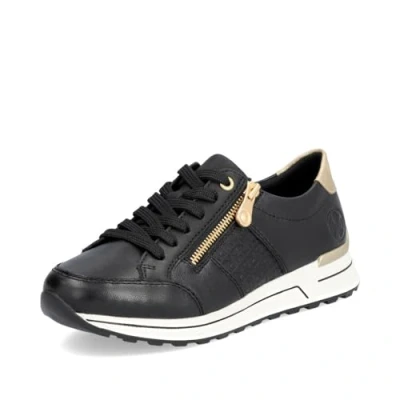 Abbildung von Rieker Sneaker low, Damen, Größe: 41, Tiefschwarz gold Schuhe