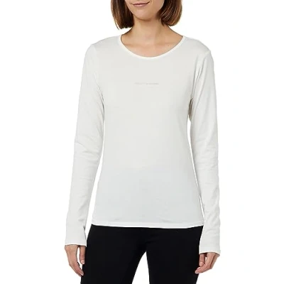 Abbildung von Marc O&#039;Polo Denim Longsleeve Crewneck LOGO Print Chest Circularity Langarmshirt, Damen, Größe: XS, Egg white