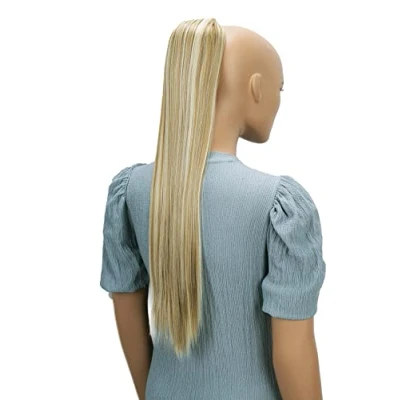 Abbildung von CAISHA 65cm Haarteil Mit Kordelverschluss Langhaar Zopf Pferdeschwanz Haarverlängerung Glatt Blond Mix PH615