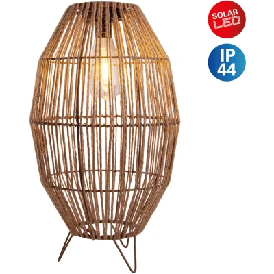Abbildung von näve LED Solarleuchte &quot;Korbinian&quot;, 1 flammig, Schnurbespannung, inkl. Lichtbulb mit LED, warmweißes Licht, H: 34cm