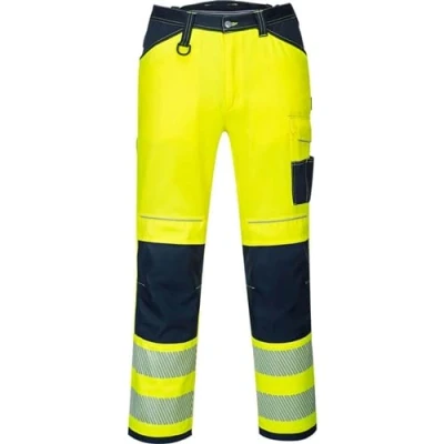 Abbildung von Portwest PW3 Warnschutz Arbeitshose, Größe: 32, Farbe: Gelb/Marine, PW340YNR32