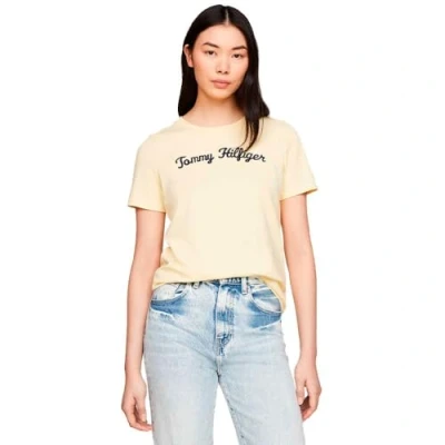Abbildung von Tommy Hilfiger REG Script CNK SS Tshirt print, Damen, Größe: XXL, Lemon zest