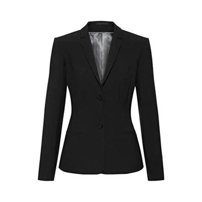 Abbildung von GREIFF Damen Blazer RF Premium Regular Fit, 2 Knopf, Leistentaschen, Teilungsnähte, Offener Ärmelschlitz, 1 Reißverschluss Innentasche, Seitenschlitze, Farbe: Schwarz, Größe: 38